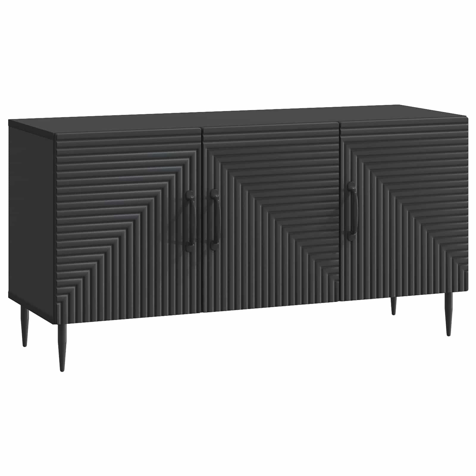 Meuble bas en bois noir pour téléviseur avec espace de rangement