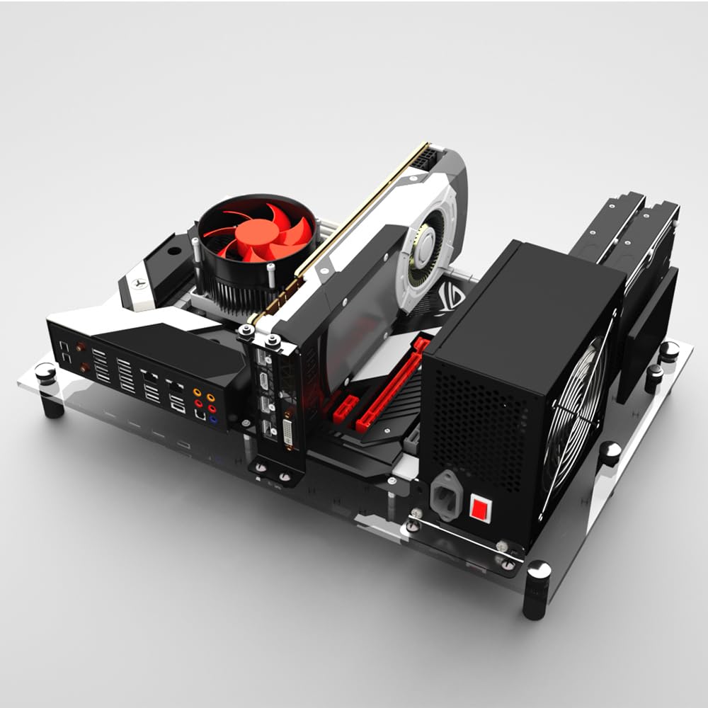 Soporte de chasis acrílico para computadora de Juegos, Soporte ATX M-ATX ITX, Banco de Pruebas para PC