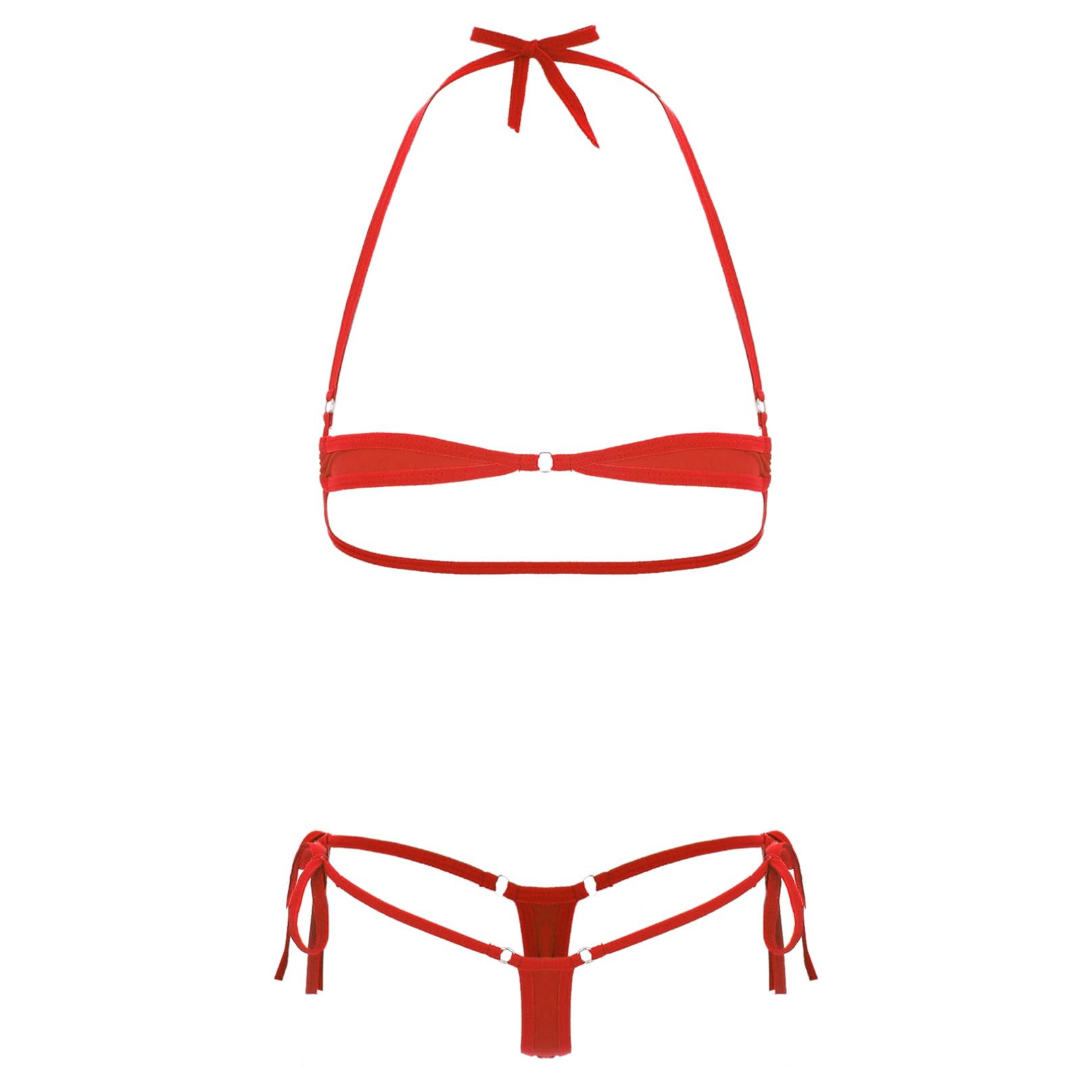 iiniim Micro Bikini Mujer Sexy Mini Bikini Tangas G-String Braga Alta Cintura Bikinis Brasileños Dos Piezas Traje de Baño Conjunto de Lencería Erótica Pijama