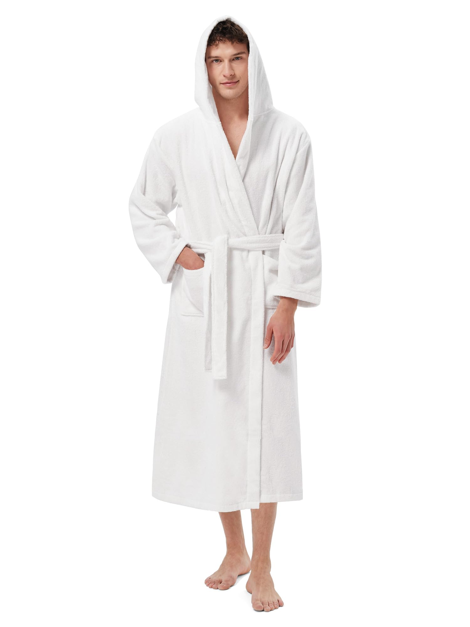 SIORO Men's Hooded Terry Cloth Robe