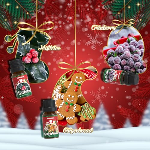 Christmas-Fragrance-Oil-Set-ARVIDSSON-Holiday-Essential-Oils-for-Diffuser-Mistletoe-Gingerbread-Apple-Cinnamon-Candy-Cane-Cranberry-Christmas-Spirit-Merry-Christmas-Scented-Oil-Gift-Set
