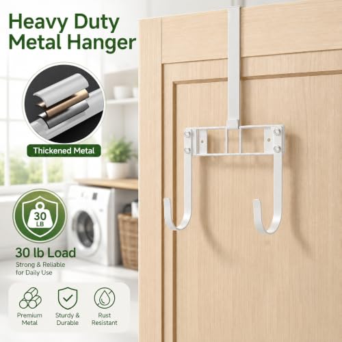 Orless-Over-Door-Wall-Mount-Ironing-Board-Hanger-White-Heavy-duty-metal-holds-30lbs-fits-TY-boards-anti-wobble-Velcro-space-saving-laundry-organizer