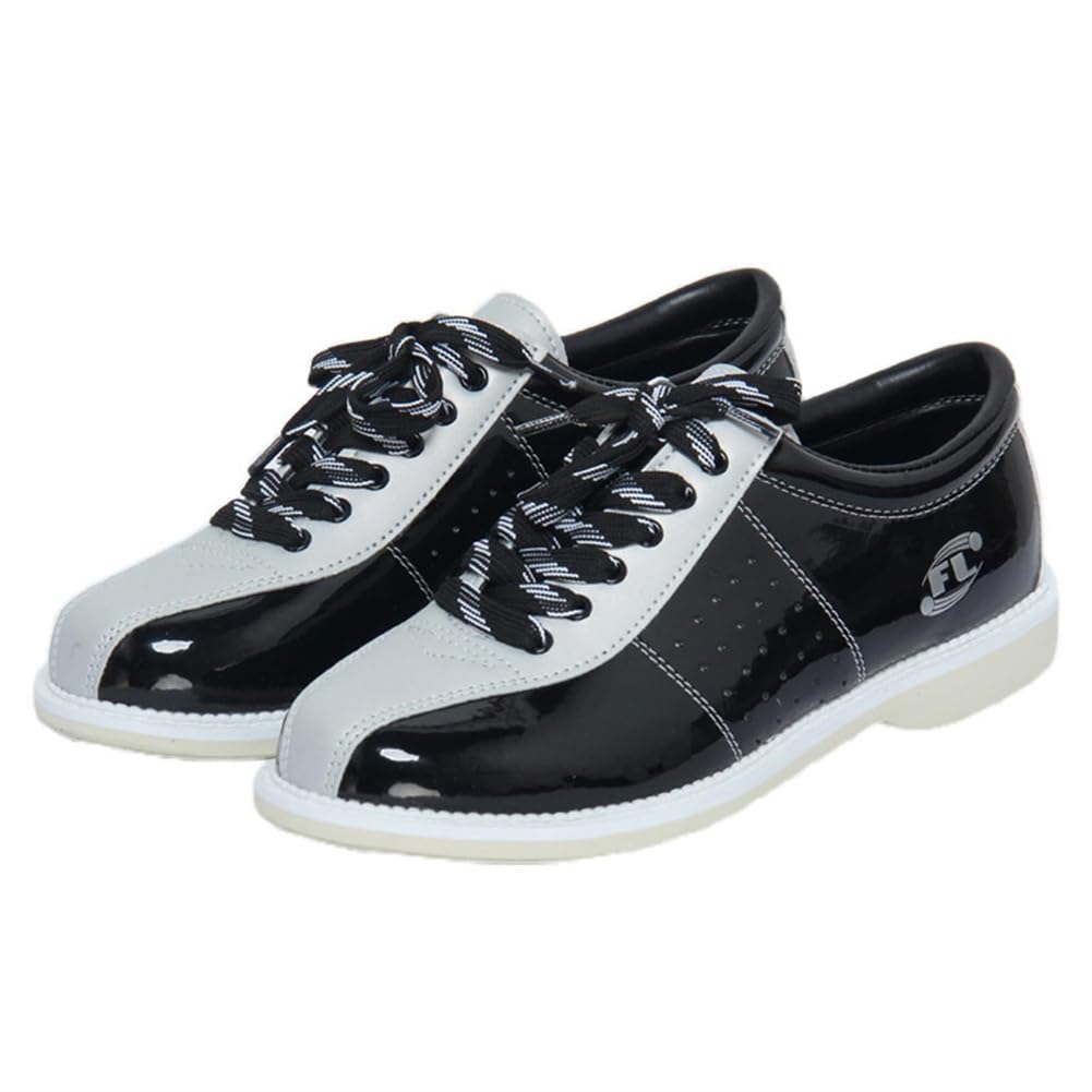 Chaussures De Bowling Confortables pour Hommes, Cuir Style Athlétique Bowls Baskets pour Melons Lace-Up Comfy Walk Trainers