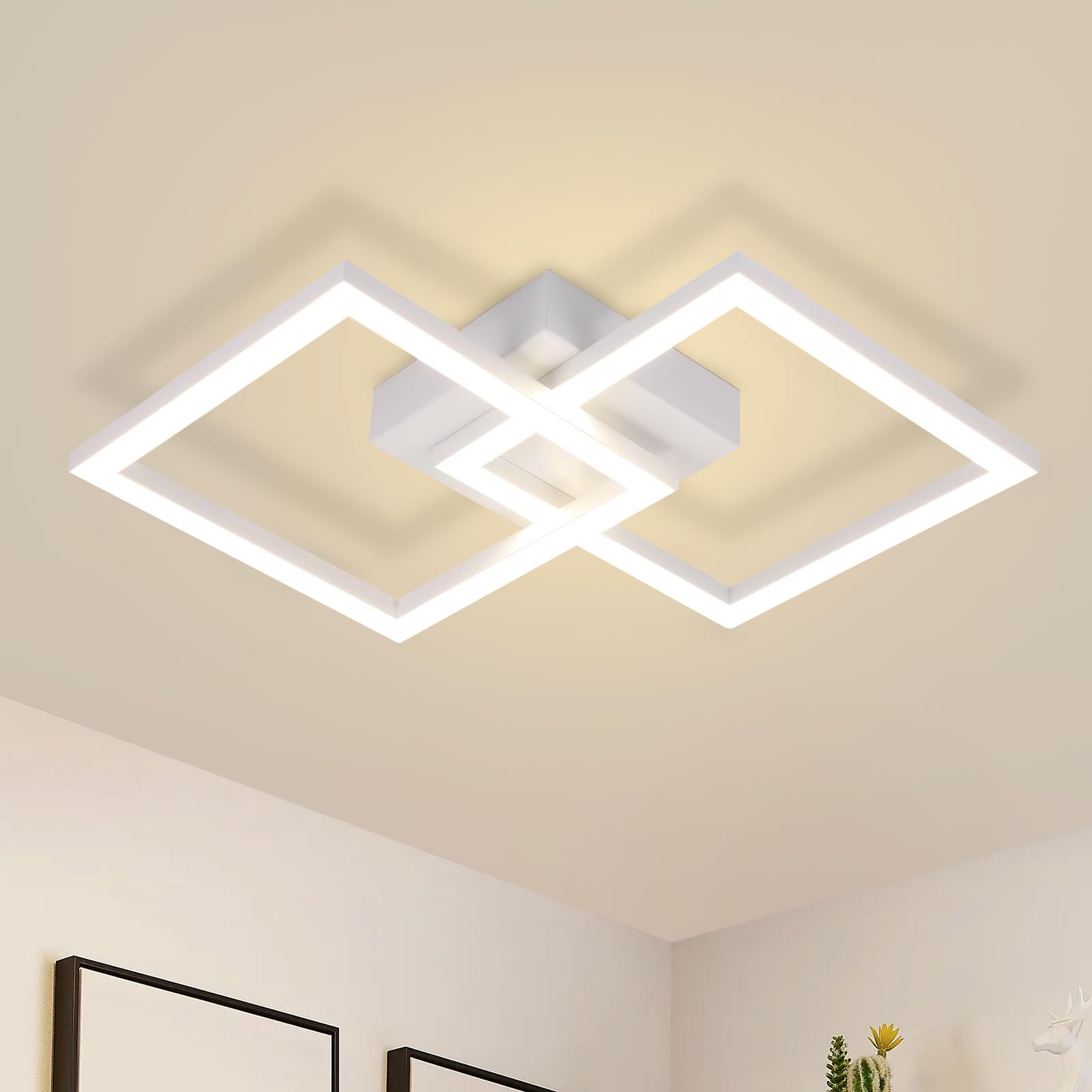 Zwarte design plafondlamp staal, Constance, 24W, white switch LED