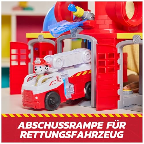 PAW PATROL – Fire Rescue Feuerwehr-Station mit Licht- und Soundeffekten, Wasserkanone, Rutschstange und Startrampe, ca. 38 cm… – Ansicht 6