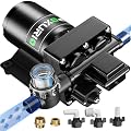 POXURIO 6GPM RV Water Pump, 70PSI 110V DC Fresh Water Pump, Self-Priming Diaphragm Water Pump with Pressure Switch and Filter for RV, Garden, Yacht, Camping