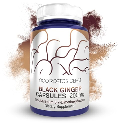 Nootropics Depot Black Ginger Extract Capsules | 10% 5 7-dimethoxyflavone | 60 Count