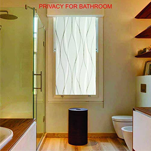 Image of ELTON Vinyl 3D Window Privacy Self Adhesive Decorative Film with Heat Control Anti UV (24 x 240 inches)