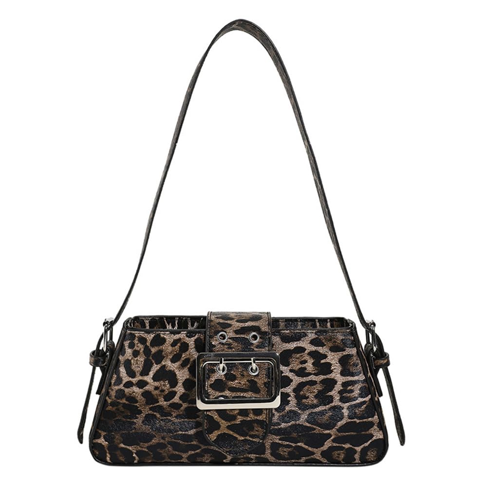 Leopard Print Shoulder Bag Cheetah Print Hobo Handbag Women Leather Vintage Clutch Handbag Purse