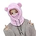 Benoon Damen Winter Thermohüte Frauen Hut Ohr Herbst Winter Kuppel Kappen für Reiten Kreis Schal Plüsch für Outdoor Rosa