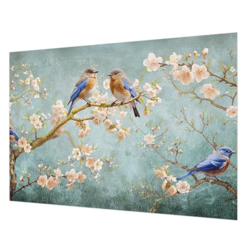 Papier peint oiseaux printaniers pour salon et chambre à coucher