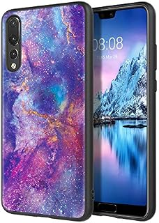DOMAVER Huawei P20 Pro Case, Huawei P20 Pro Phone Case Nebula Design Slim Luminous Glow in the Dark Nebula Lightweight Thin Anti-Slip Bumper Flexible TPU Phone Cover for Huawei P20 Pro - Purple Nebula