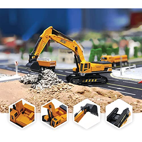 Image of DEUSON ECOM Excavator Construction Bulldozer Long Crane Engineering Vehicle Model Unbreakable Toy for 3 Years Old Boy and Girl (N 706-15)