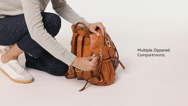 Shrrie Rugzak Portemonnee voor Vrouwen Lederen Rugzak Mode Designer Reizen Rugzak Convertible Schoudertas, M