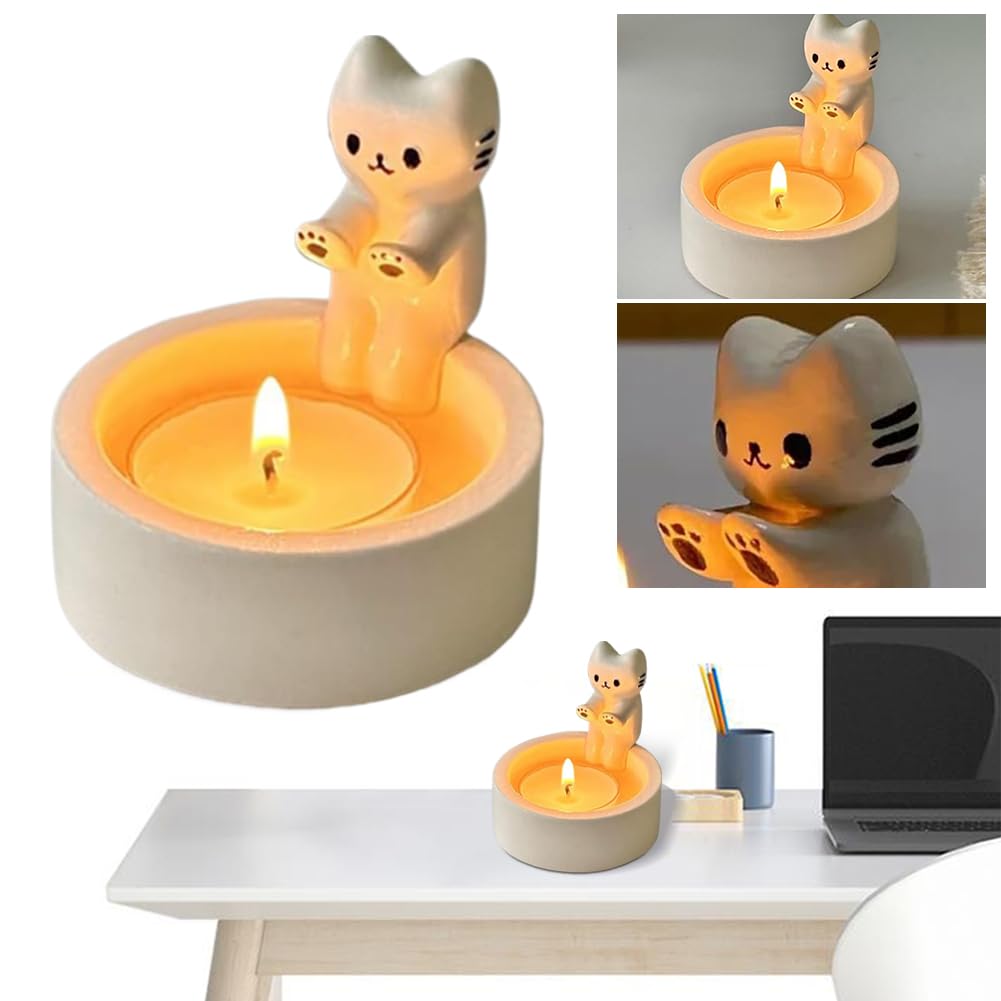 Bougeoir chauffant en forme de chat - Bougeoir en forme de chat - Bougeoir avec chatons de dessin animé - Photophore pour bougies parfumées - Décoration mignonne pour bougie parfumée - Tableau Bougeoir chauffant en forme de chat - Bougeoir en forme de chat - Bougeoir avec chatons de dessin animé - Photophore pour bougies parfumées - Décoration mignonne pour bougie parfumée - Tableau