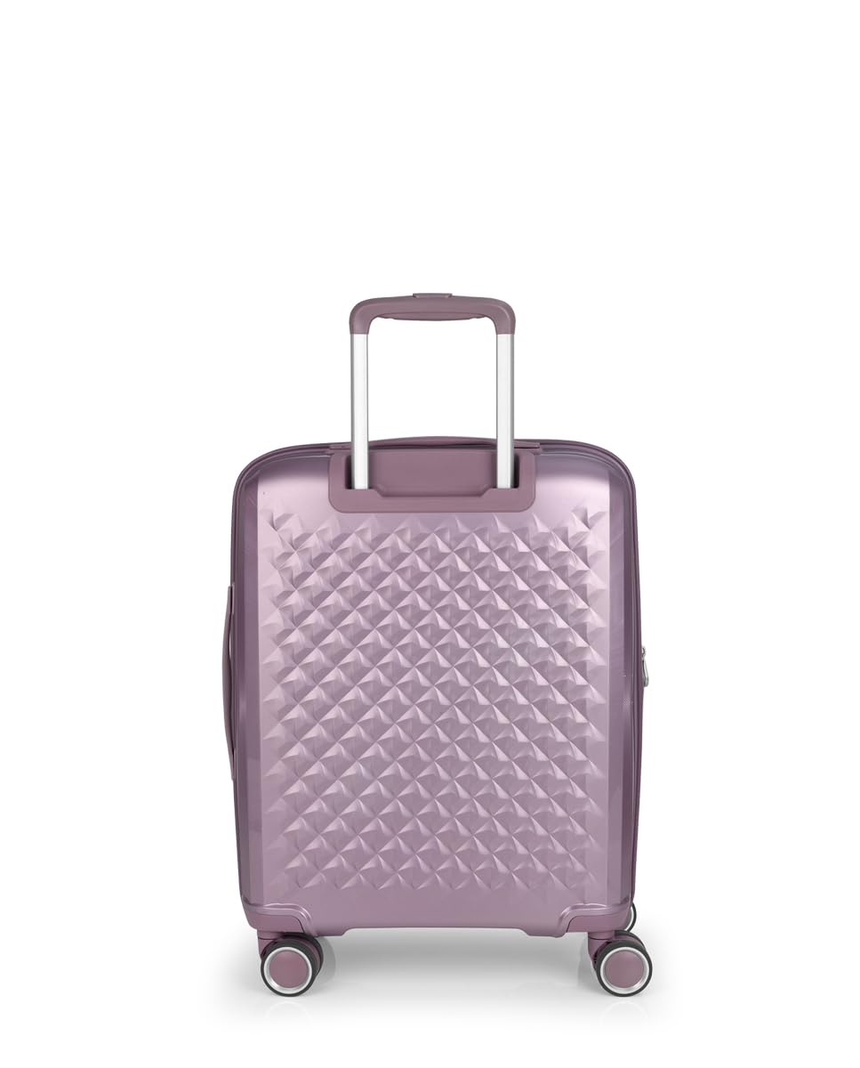 Gabol - Maleta de Cabina Rígida Expandible Queens 54x40x22/25 cm - Equipaje de Mano Ligero 2,8kg con Capacidad hasta 47,9L - 4 Ruedas Dobles 360° y Cerradura TSA - Diseño Español - Lila