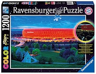 Ravensburger Puzzle 16187 - Allianz Arena - 1200 Teile Puzzle für Erwachsene und Kinder ab 14 Jahren, Leuchtpuzzle vom Stadion des FC Bayern München, Leuchtet im Dunkeln