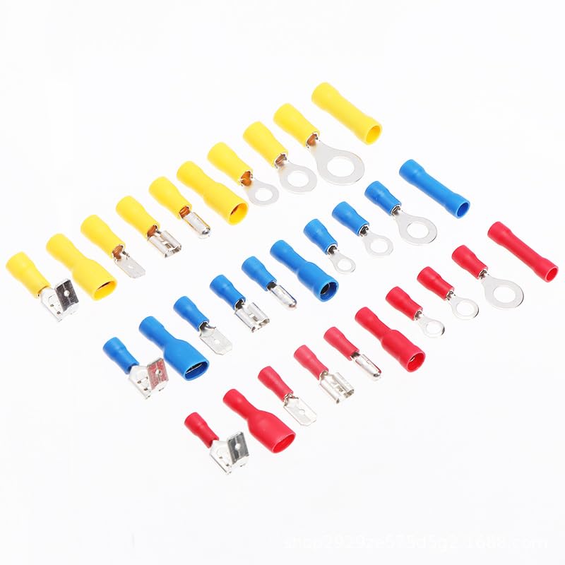 500pcs Crimp Spade Terminal Assorted Kit Electrical Wire Cable Connector Kit Crimp Insulated Ring Fork Spade Butt Set VUQLDHAYZ