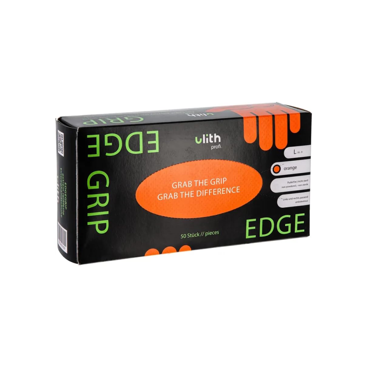 ARLI Edge Grip Nitril Einweghandschuhe Größe L orange 8,5 g Diamantstruktur puderfrei Arbeitshandschuhe Werkstatt Industrie Montage Automotive Handschuhe (500 Stück)