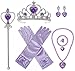 Yosbabe Princess Sofia Dress up Accessories 5 Gifts Set for Girls Gloves Tiara Crown Necklace Wand Earrings