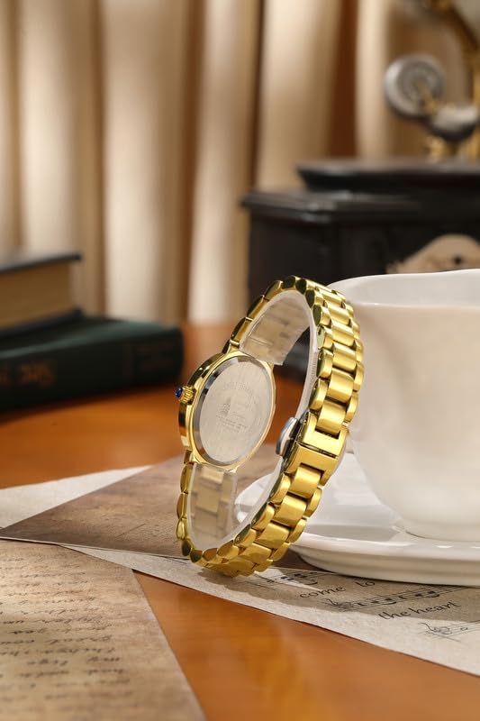 Image of London Fog Queenhithe Collection Watch for Women with Oval Textured Dial, Crystal Studded Bezel, Blue Crown Accent, Quartz Movement and Stainless Steel Strap - LFW20003