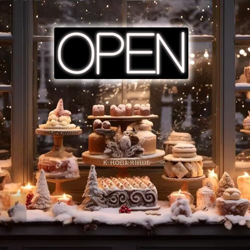 Letrero Abierto de Neón LED 16" 50% OFF para Negocios