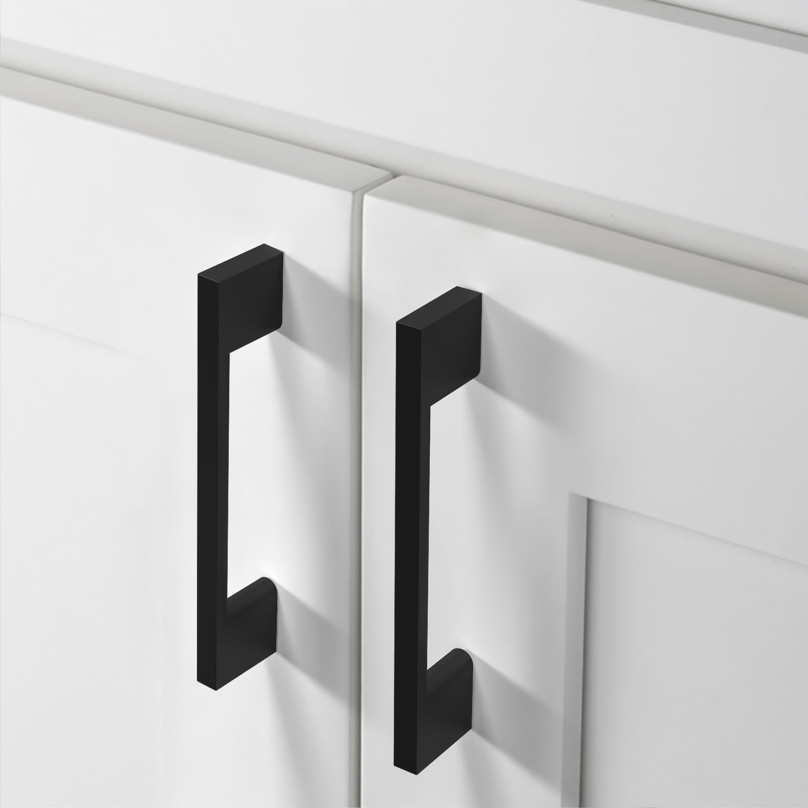 CK0070 - Paquete de 10 tiradores negros de 6-1/4 pulgadas (160 mm) para gabinetes de cocina, cajones y armarios, color negro mate
