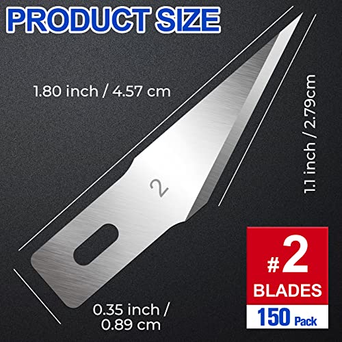DIYSELF #2 Exacto Knife Blades, Exacto Replacement Blades, Hobby Knife Blade Refills with Storage Case, 150 Pack Art Knives Blade for Craft, Scrapbooking, Cutting (#2) by DIYSELF - Image 3
