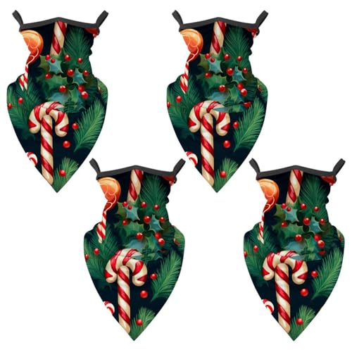 4 Pack Christmas Crutch Fishing Neck Gaiter - UV Face Mask Sun Protection for Men & Women
