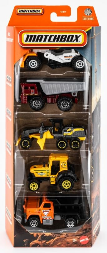 Matchbox Construction 5 Pack 1:64 vehículos de juguete miniatura 1