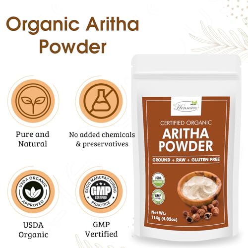 Polvo orgánico de Aritha (nuts) para cabello y piel 114 g miniatura 2