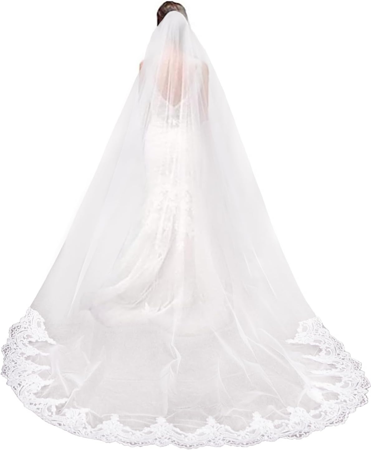 Babyonline White Ivory Lace Edge Cathedral Length Wedding Bridal Veil+Comb