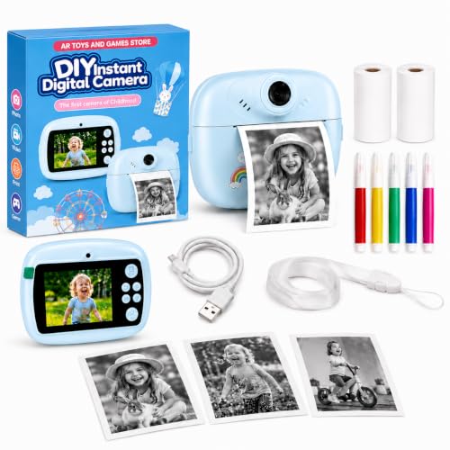 Image of Instant Print Camera for Kids | Inkless Thermal Digital Camera with HD Video, Selfie, Music, Games, SD Card Support with 2 Rolls | Gift for Boys & Girls (Multicolor)
