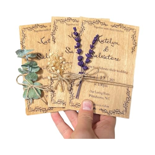 Invitations de mariage personnalisées en bois : l'excellence de la gravure laser