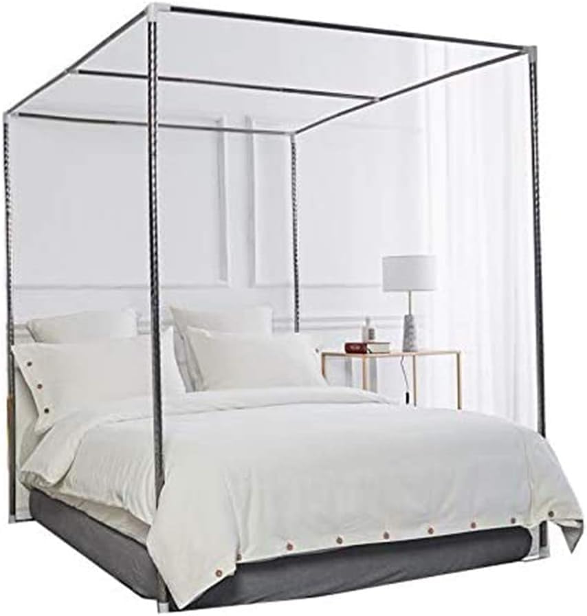 Cama con dosel de metal reforzado de 22mm y estructura estable de 1.5x2m