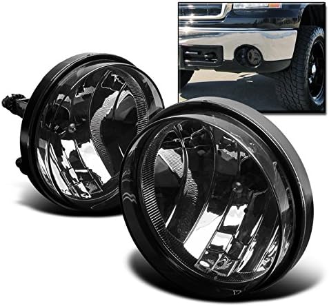 Front Bumper Fog Lights Lamps Smoke Compatible with 2007-2011 GMC Sierra 1500 2500 3500