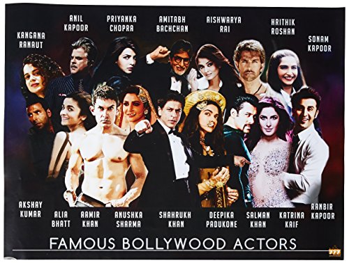 777 Tri-Seven Entertainment Famous Bollywood Actors Poster Hindi Movie Wall Art, 24
