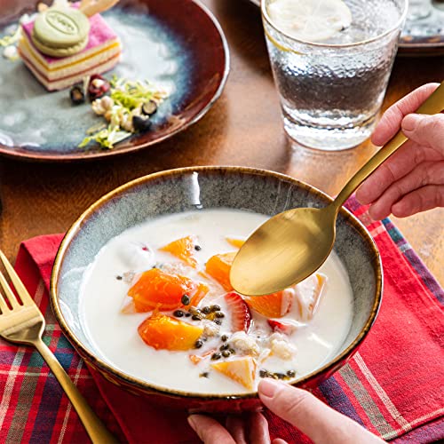 Vancasso Starry 12 Pieces Red Dinnerware Set, Reactive Change Glaze Dinner Set, Plates And Bowls Set #TOP4