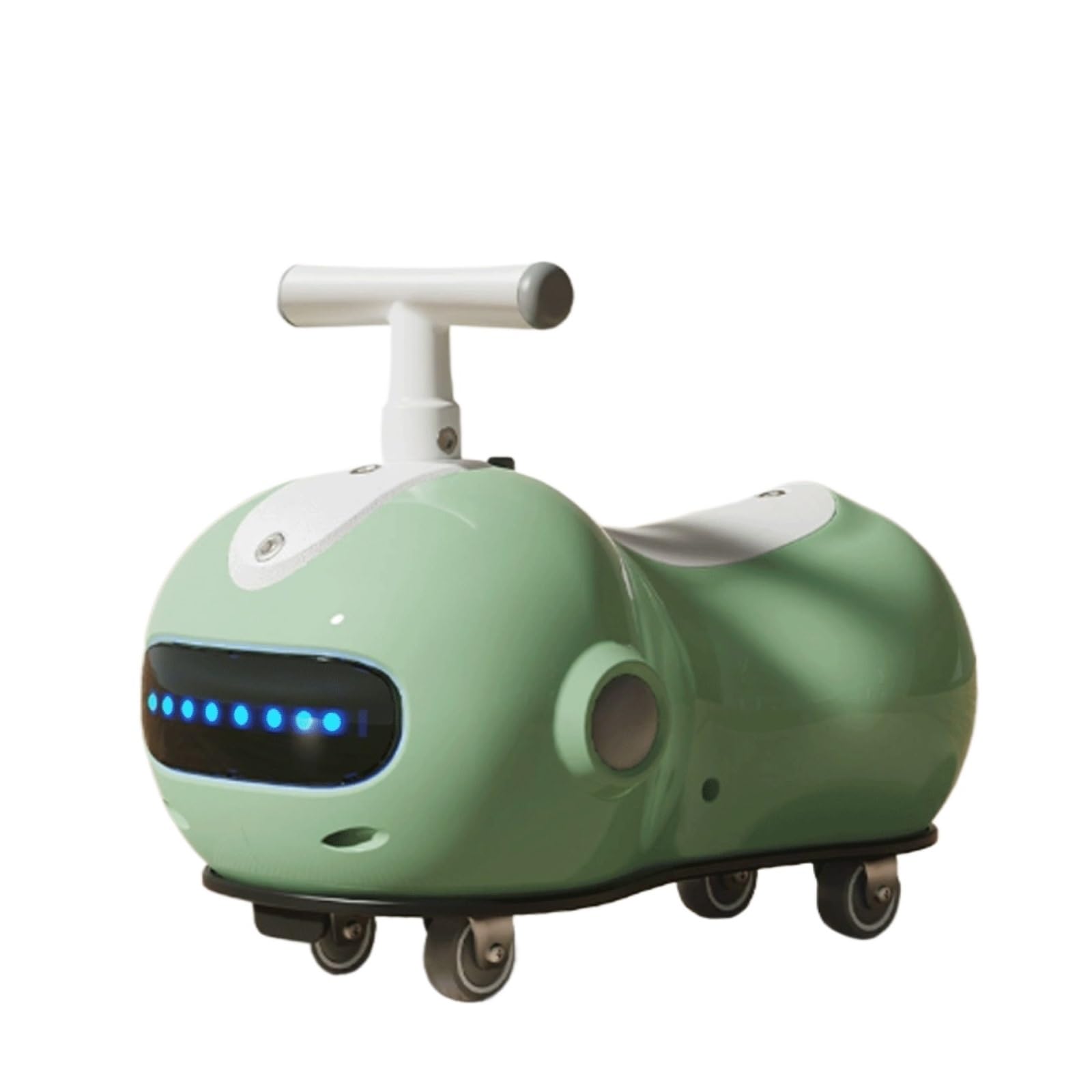SDGBCXD Swing Car, Wiggle Car Peanut Shape Music Light Anti-rollover Swing Whith Helmet Backpack Age 3+ Cars(Gr�n)