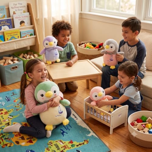 Image of Premium Soft Cuddly Penguin Plush Toy for Kids 30cm Ultra Soft, BPA Free, Non-Toxic Stuffed Animal Cute Huggable Penguin with Embroidery Birthday Gift for Boys,Girls & Babies, 1 Piece