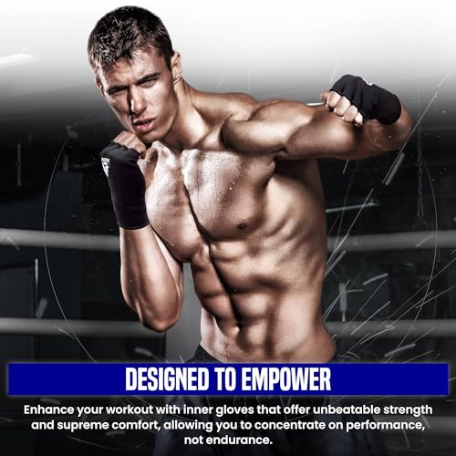 Image of RDX Boxing Hand Wraps Inner Gloves Men Women, Half Finger Elasticated Bandages, Under Mitts Fist Protection, Muay Thai, Kickboxing, MMA, Martial Arts Speed Bag Punching Training