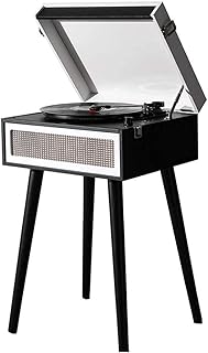 Record Player, Three Speeds Turntable Retro Record Player with Built-In Stereo Speakers, Supports USB/RCA Output/Headphone J