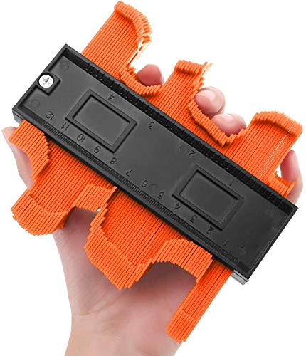 Contour Gauge Duplicator 5 Inch Contour Profile Gauge, Multi-functional Plastic Contour Duplicator Edge Shaping Measure Ruler for Tiling Laminate Woodworking Practical Tool