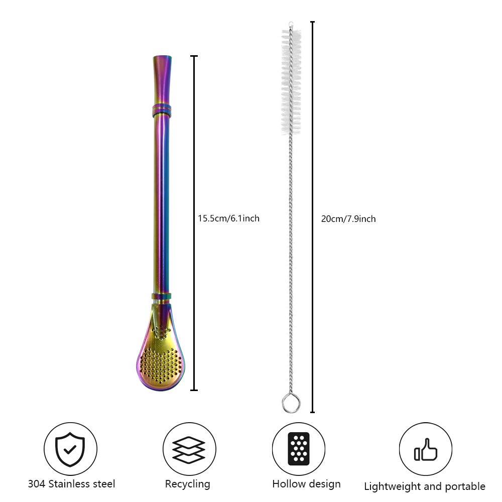 Pailles Filtrantes Fatiya En Acier Inoxydable Or Rose - Lot De 2 Avec Brosses | Pour Thé, Café Et Cocktails