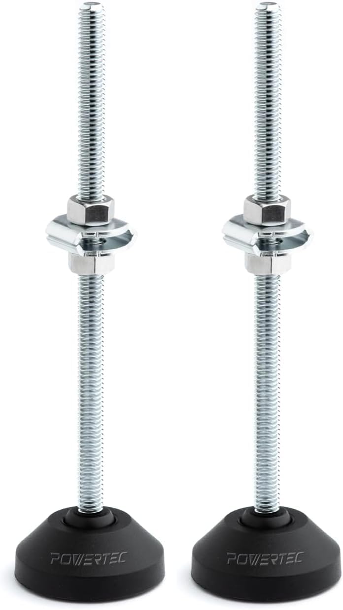 POWERTEC 6" Large Toggle Clamp Foot 2PK with Nuts & Washers, Oversized Stud Clamp Foot Compatible with Toggle Clamps for Table Saw Fence, Drill Press Table, and Woodworking Jigs (71700-P2)