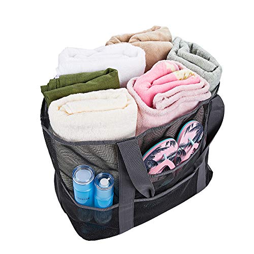 Mesh-Beach-BagToy-Tote-Bag-with-Waterproof-Inside-Pockets-for-iPadLightweight-Foldable-Mesh-Tote-Bag-for-Beach-Picnic