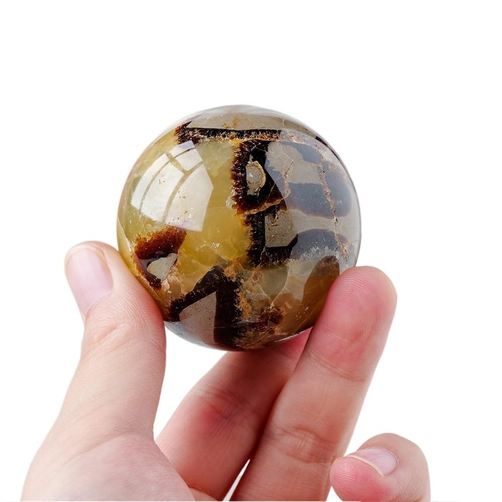 ICXLPMC 1pc Quartz Sphere Ocean Tortoise Shell Stone Crystal Ball Gemstone Home Decoration Gifts Ornaments (Size : 3-4cm)