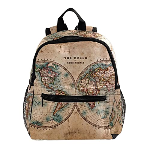 Sac à dos enfants 30,5 cm mini sac de voyage vintage filles garçons motif carte du monde