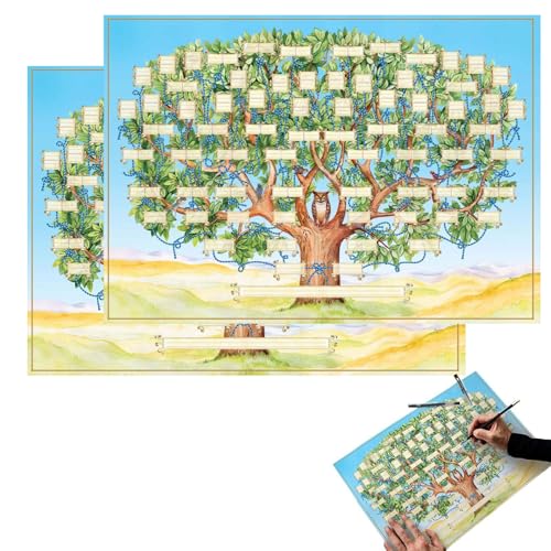 Leeres Stammbaum Diagramm - 2 Stück, Ausfüllen Des 6 Generationen Genealogie Ahnentafel Poster, Ahnentafel Stammbaum Vorlage, Kunst Wand Dekoration, Baum Des Lebens - 40x60cm