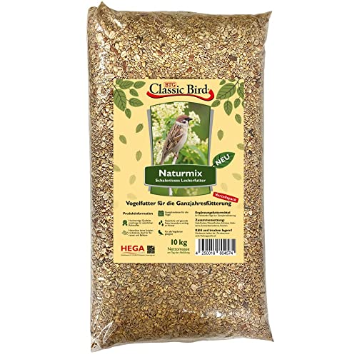 Naturmix 10kg schalenloses Wildvogelfutter | Ganzjahresfutter schalenlos für alle Vögel